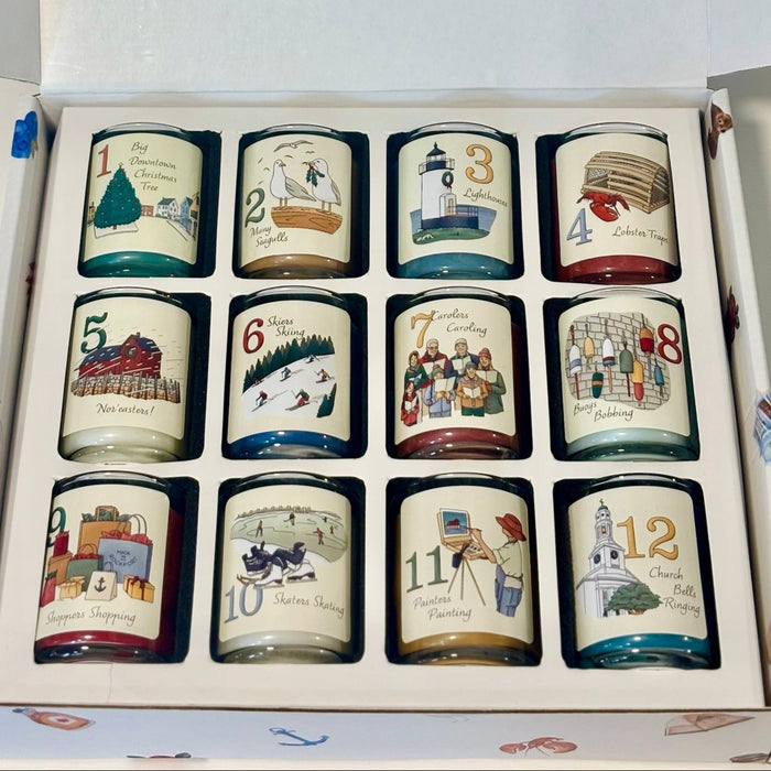 12 Days of Christmas in New England votive candles